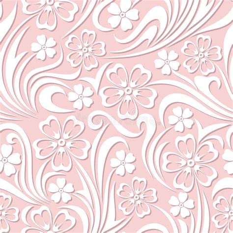 Seamless Pink And White Floral Pattern Vector Illustration Stock