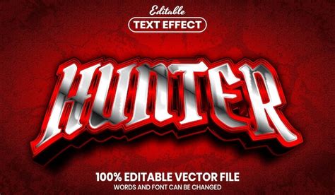 Premium Vector Hunter Text Font Style Editable Text Effect