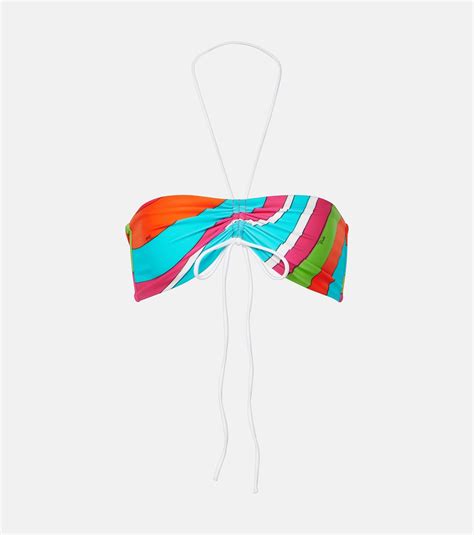 Iride Printed Bandeau Bikini Top In Multicoloured Pucci Mytheresa