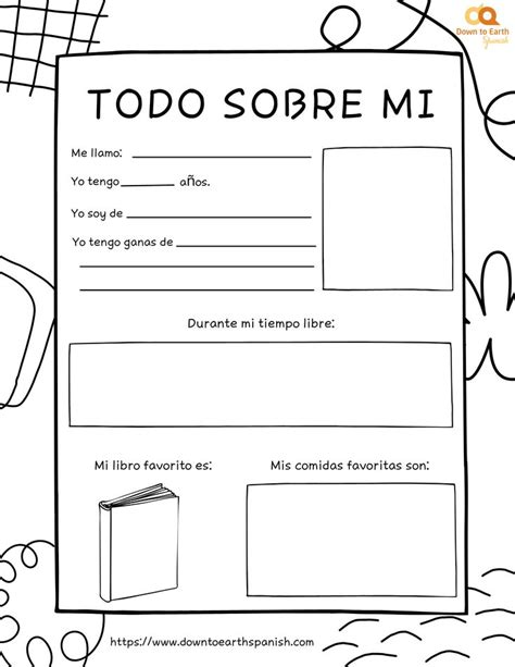 All About Me In Spanish Free Printable Actividades De Autoestima