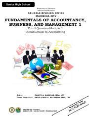 SHS ABM Q1 MODULE1 FABM1 1 Pdf Department Of Education National