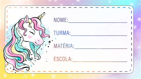 Kit Imprimible Etiquetas Escolares Unicornio Arcoiris Calcom The Best