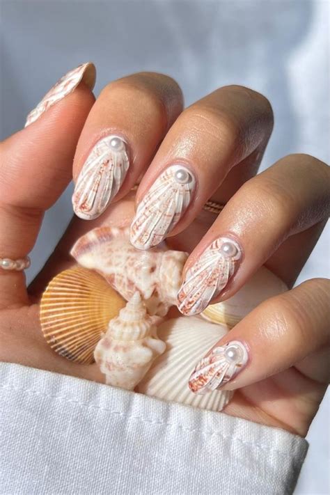 12 Seashell Nail Designs To Bring The Beach To Your Fingertips Polish