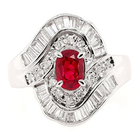 Ctw Ct Natural Vivid Burma Ruby And Ct Natural Diamonds