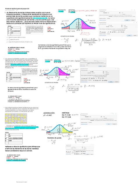 Prueba De Hipótesis Para Una Proporción Pdf