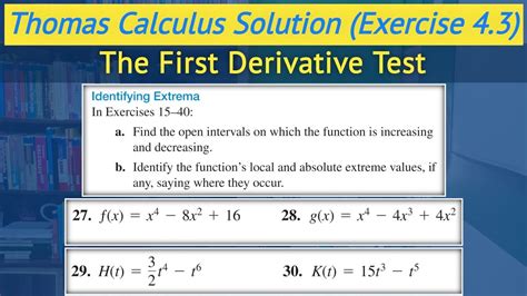 Local Maxima And Local Minima Urdu Thomas Calculus Exercise Q