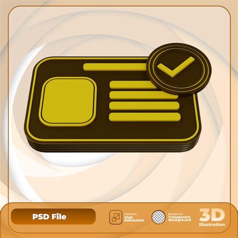 Icône D identité De Rendu 3d Illustration PSD Premium