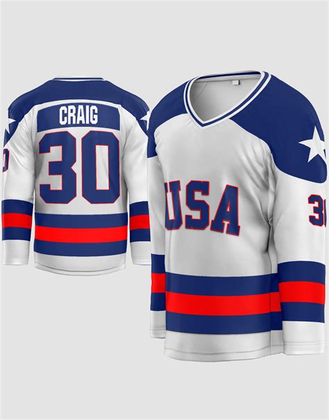 Jim Craig #30 Miracle Team USA Hockey Jersey - 99Jersey® Official ...