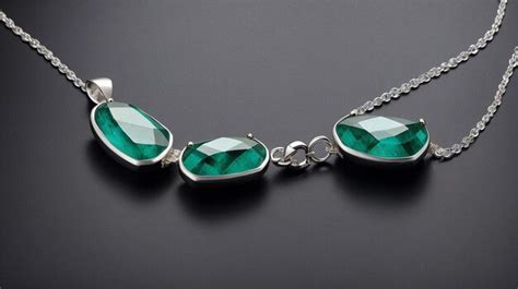 Premium AI Image | A necklace with green gemstones on it