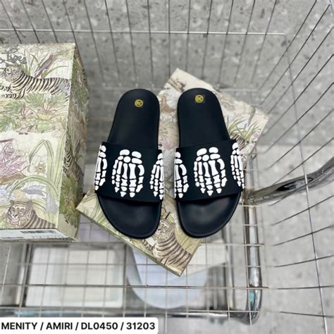 Dép nam Amiri hình xương Dép quai ngang nam in hình xương D Mẫu mới Hot Shopee Việt Nam