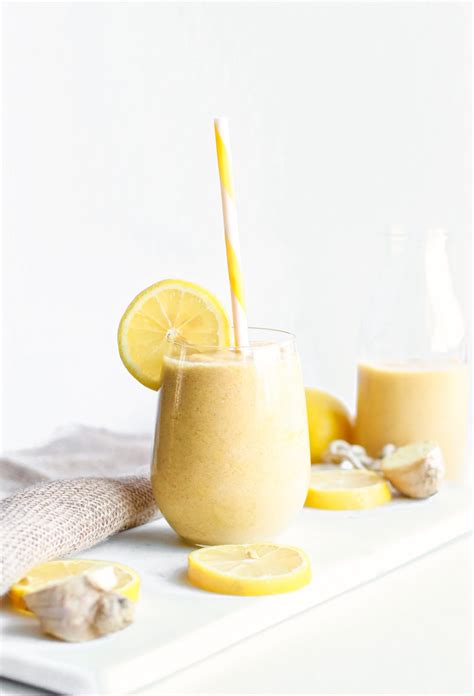 Fresh Lemon Ginger Detoxifying Smoothie Nutrition In The Kitch