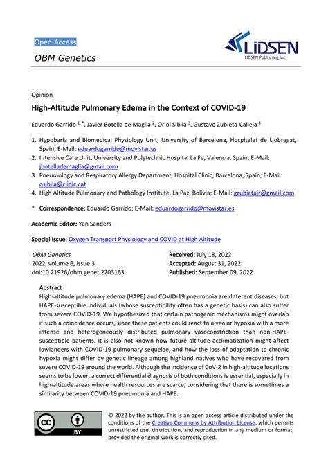 (PDF) High-altitude pulmonary edema in the context of COVID-19