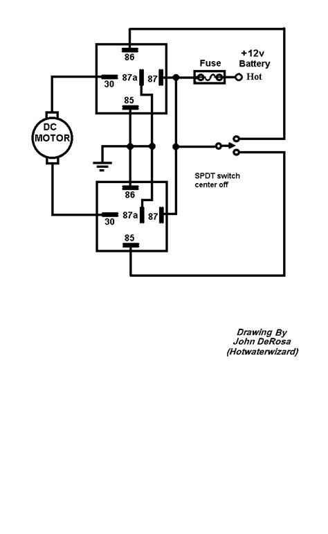 dc motor reversing wiring diagram  relay