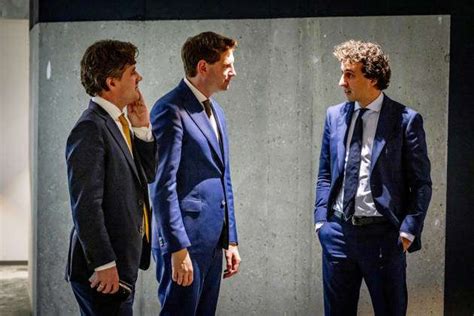 THE HAGUE Jesse Klaver Jan Paternotte And Henri Bontenbal During The