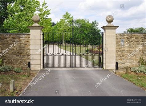 Gates And Driveway Of A Country Estate Stock Photo 57971353 Shutterstock