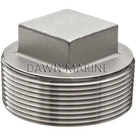 AISI 316 Stainless Steel Square Head Plug Dawn Marine