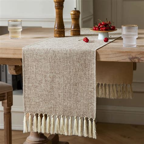 Amazon ZeeMart Beige Table Runners 48 Inches Long Burlap Linen