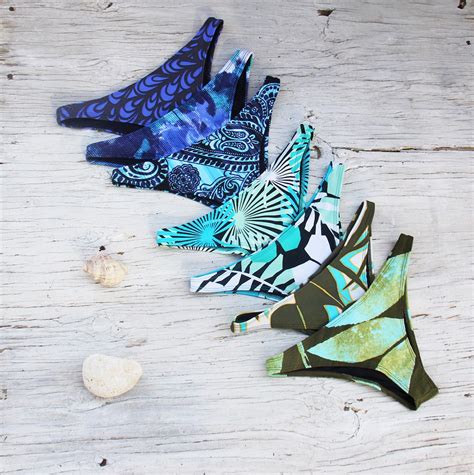 Cheeky Bikini Bottom Brazilian Thong Colorful Sexy Cheeky Bikini Bottom Blue Teal Turquoise
