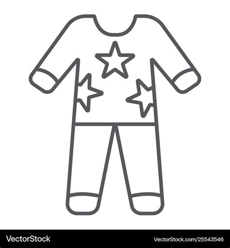 Pajamas Thin Line Icon Clothes And Nightwear Vector Image