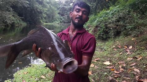 Wow Very Big Catla Fish Catching Sri Lankan River Cast Net Fishing