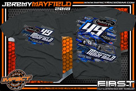 Jeremy Mayfield Dirt Late Model Race Shirts Dark Heather Impact Racegear