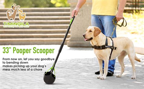 Timingila Pooper Scooper 28 Long Handle Portable Pet Poop