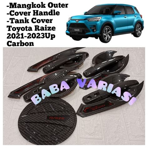 Jual Paket Cover Outer Handle Tank Cover Carbon Toyota Raize