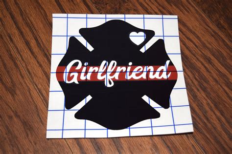 Firefighter Girlfriend Decal Firefighter Decal Firefighter Etsy