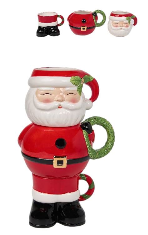 Wholesale Jte145 Stacking Santa Mugs Theatre Seasonal Decor Fieldfolio