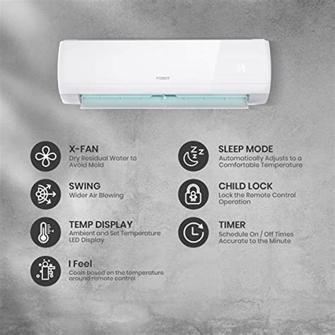 Tosot 9000 Btu Ductless Mini Split Air Conditioner Inverter Split Ac System With Heat Pump