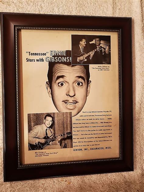 1956 Gibson Guitars Promotional Ad Framed Tennessee Ernie Reverb Uk