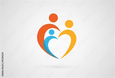 Abstract family icon. Together symbol. Vector logo Stock Vector | Adobe ...