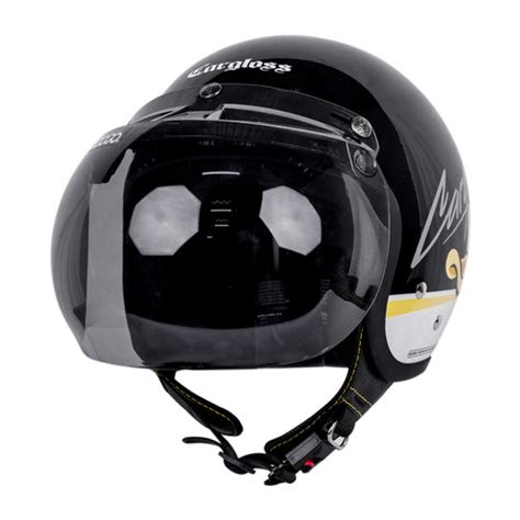 Promo Cargloss Cfm Retro Visor Helm Half Face Speed Duck Deep Black