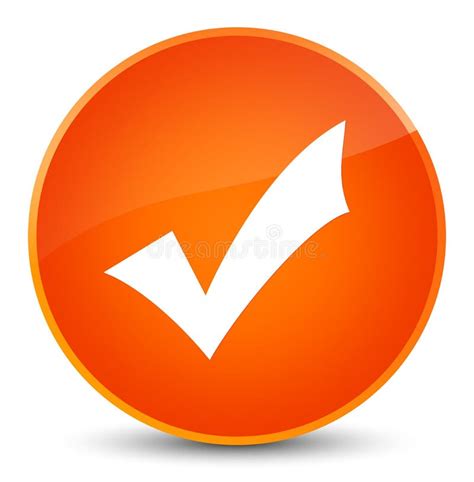 Validation Icon Elegant Orange Round Button Stock Illustration