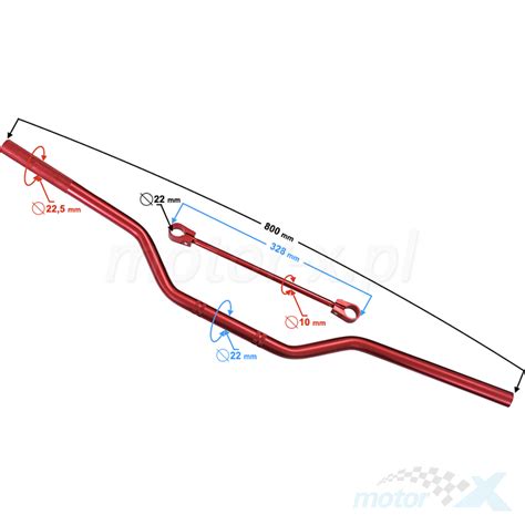 Kierownica Uniwersalna Naked Cross 22mm Czerwona Motor X Pl