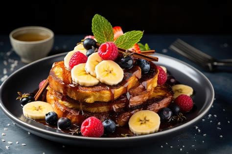 Premium Ai Image Delicious Dessert French Toast With Berries Homemade