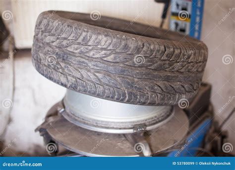 Damaged Wheel Repairing On The Tire Stock Image Image Of Turning