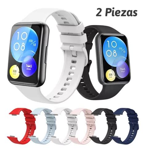 Correas Para Huawei Watch Fit Silicona Colores Lisos Pcs Cuotas