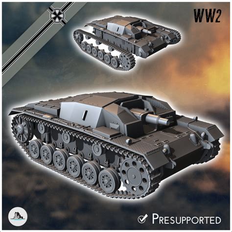 D Printable Sturmgeschutz Stug Iii Ausf A Sd Kfz Germany