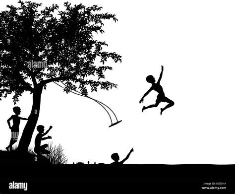 Leap silhouette Black and White Stock Photos & Images - Alamy