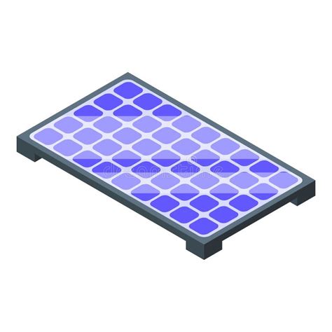 Portable Solar Panel Icon Isometric Vector Engineer Cell Stock Vector