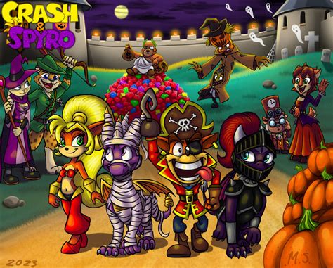 Crash and Spyro: October by MagzieArt on DeviantArt