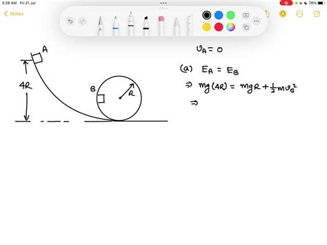 Solved A Small Block Of Mass M Slides Without Friction Around The Loop