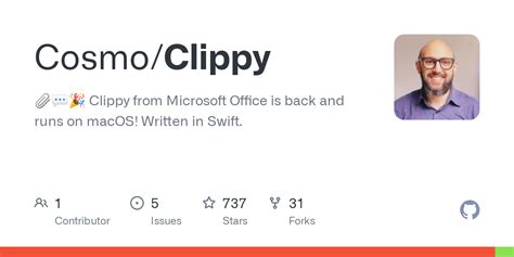 Github Cosmoclippy 📎💬🎉 Clippy From Microsoft Office Is Back And Runs On Macos Written In Swift