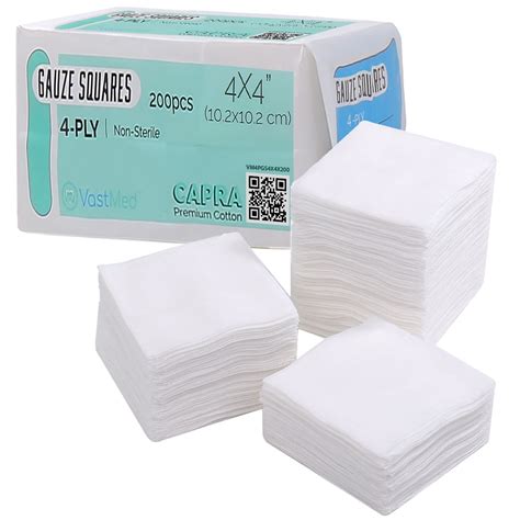 200pcs Capra Gauze Non Wovennon Sterile Premium Sponges Pad By Vastmed