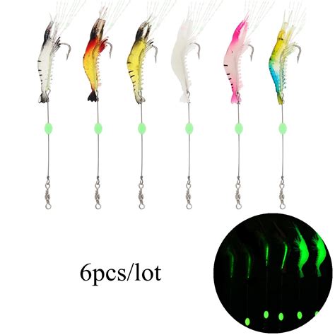 Pcs Lot Realistic Shrimp Fishing Lures Luminous Plastic Soft Lure