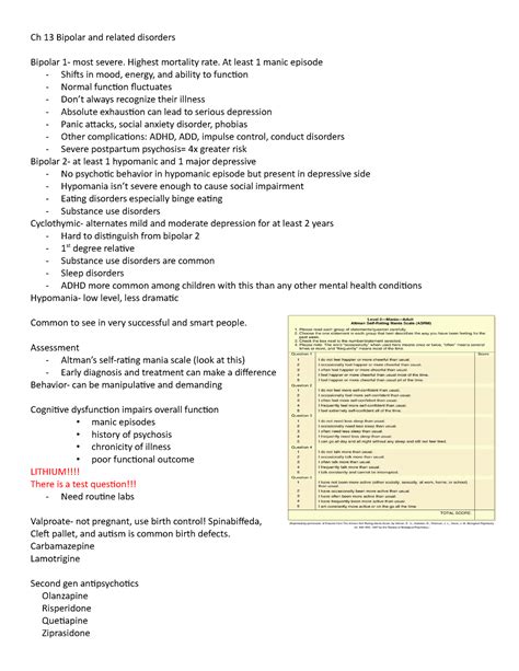 Ch Bipolar And Related Disorders Notes Ch Bipolar And Related