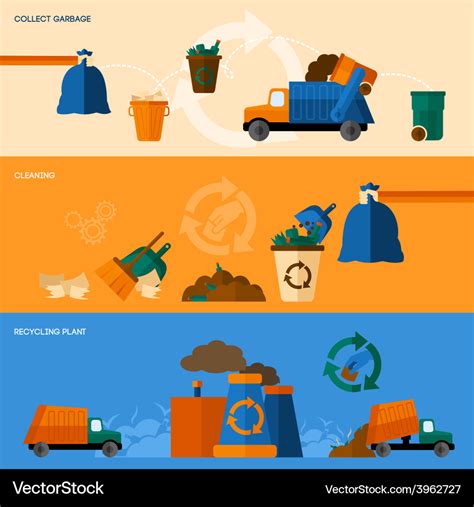 Garbage Banner Set Royalty Free Vector Image Vectorstock