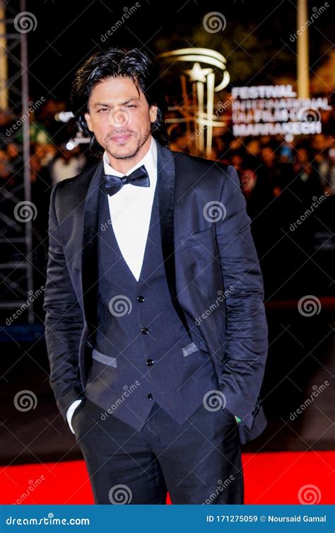 Shahrukh Khan King Of Bollywood In Red Carpet Editorial Stock Image