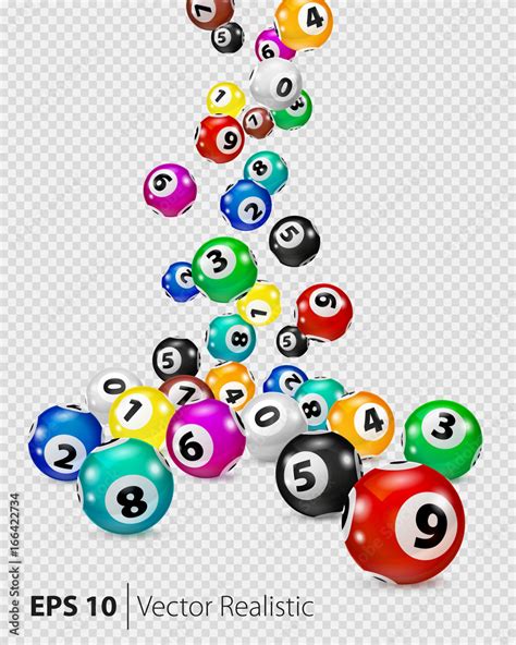 Vector Colorful Bingo balls fall randomly. Lottery Number Balls ...